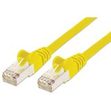 PremiumCord Patchkabel, CAT6a, S/FTP, PIMF, Ethernet, LAN, snel, flexibel en duurzaam, RJ45, 10 Gbit/s kabel, AWG 26/7, koperen kabel 100% CU, geel, 1,5 m