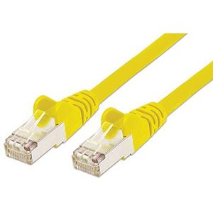 PremiumCord Patchkabel, CAT6a, S/FTP, PIMF, Ethernet, LAN, snel, flexibel en duurzaam, RJ45, 10 Gbit/s kabel, AWG 26/7, koperen kabel 100% CU, geel, 1,5 m