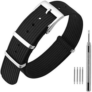 ANNEFIT 18 mm 20 mm 22 mm nylon horlogeband waterdicht militaire stijl met zware gesp, Nylon, Geen edelsteen