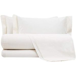 Maè Beddengoed van polyester, wit, voor Frans bed, 180 x 290 cm