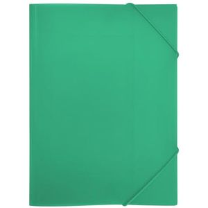 RAYLU PAPER - Ordner met elastieken en kleppen DIN A4, opbergmappen voor documenten, kantoor en school, van 100% recyclebaar polypropyleen (A3, groen)