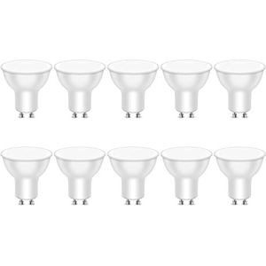 GU10 LED warm wit, 5 W, 400 lm, GU10 vervanging voor halogeenlamp, 40 W, lamp spot niet dimbaar, Irc > 80, stralingshoek 120 °, spaarlamp, 10 stuks