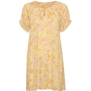 KAFFE Kaisolde Amber Tunic Damesblouse, geel/lupine/veerbloem