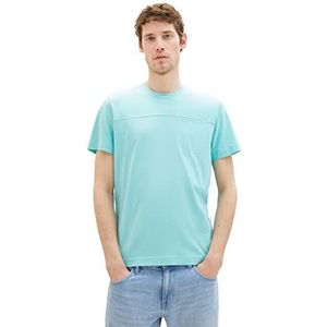 TOM TAILOR 1036420 Colorblock T-shirt voor heren (1 stuk), 32036 - Aqua Streaky Melange