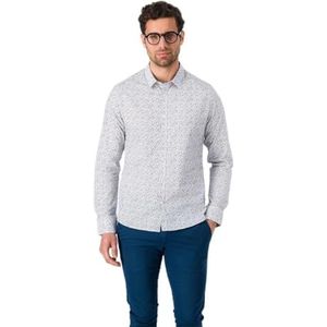Teddy Smith Shirt met lange mouwen bedrukt karton ML, Wit Micro Flower Blauw, 3XL, Wit Micro Bloem Blauw