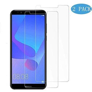 Aipgen Huawei Y6 2018 screenprotector voor Huawei Y6 2018, 2 stuks, gehard glas, [luchtbelvrij], schermbeschermfolie voor Huawei Y6 2018