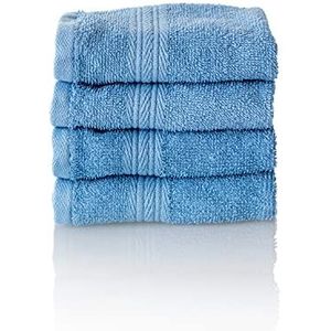 ALCLEAR - Badstof servettenset, verkrijgbaar in 6 kleuren en 5 maten, kleur: jeansblauw, 4 gastendoekjes 30 x 50 cm, Öko-Tex Standard 100