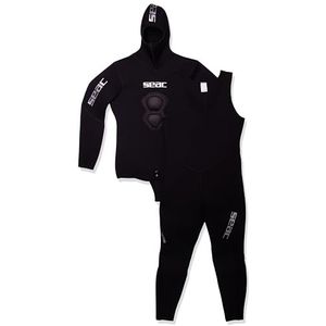 SEAC Heren Royal 7 mm dik neopreen pak voor snorkelen, samengesteld uit een salop, zwart, XXXL EU