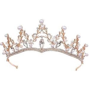 Barokke kroon vintage ronde tiara retro gothic strass zwarte koningin kroon voor bruiloft, festival, feest, haarsieraden voor volwassen vrouwen, stijl 001, kunststof, acryl., Kunststof, acryl.