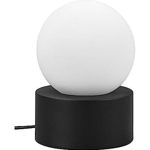 Reality, Tafellamp, Countess 1xE14, max.25,0 W Glas, Wit, Lichaam: Metaal, mat zwart Ø:12,0cm, H:17,0cm ON/OFF Touch,IP20, Zonder verlichting