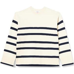 VERO MODA Vmsaba Ls Ga Girl Noos gebreide trui met ronde hals voor dames, Birch / strepen: marineblauw