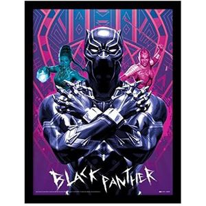 Pyramid International Marvel Black Panther Wakanda Forever, ingelijste poster, 30 x 40 cm, officieel gelicentieerd product