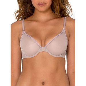 Smart & Sexy Sheer Mesh Demi Underwire Beha met mandje voor dames, Schors (mesh)