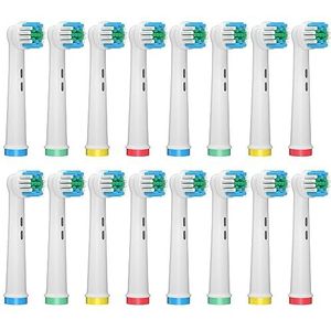 AnjoCare Vervangende opzetborstels voor Oral B, 16 vervangende elektrische tandenborstelkoppen voor Oral B Braun, oplaadbare tandenborstelkoppen