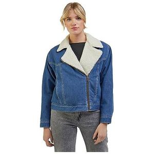 Lee Sherpa Moto Jkt Denim jas voor dames, Blauw