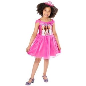 RUBIE'S - Officieel Barbie - klassiek Barbie prinsessenkostuum voor kinderen - maat 5 - 6 jaar - roze tutu jurk met Barbie print top - kostuum voor Halloween, carnaval, Kerstmis
