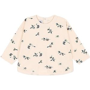 Petit Bateau A08FN T-shirt met lange mouwen voor baby's, meisjes, 1 stuk, Wit Avalanche / Multico