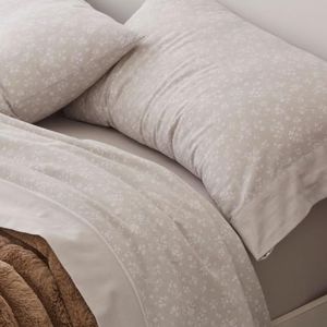 Burrito Blanco | Flanellen katoenen lakens | 90 cm bed (+ afmetingen beschikbaar) | Design 572 | steenkleur (90 x 190/200 cm)