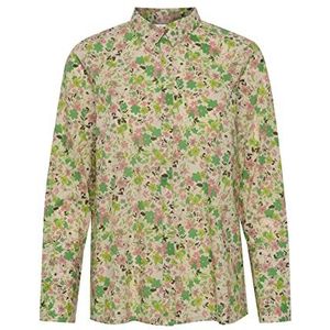 Part Two Sabella Regular Fit damesshirt met lange mouwen, Green Flower Print