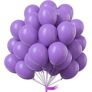 PartyWoo 50 stuks 25,4 cm paarse latex ballonnen voor ballonslinger, feestdecoraties, verjaardagsdecoraties, bruiloftsdecoraties, babydecoraties