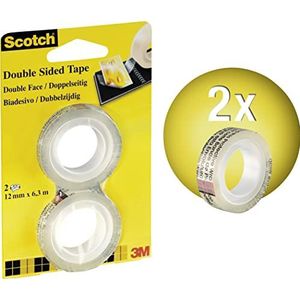 Scotch 2 rollen dubbelzijdig plakband 12 mm x 6,3 m