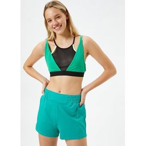 Koton Mini short de sport élastique pour femme, Vert (804), XL