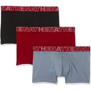 ATHENA Basic Color Boxershorts (3 stuks) voor heren, Veelkleurig (zwart bordeaux grijs 1900)