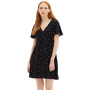 TOM TAILOR Denim 1036825 zomerjurk met bloemen voor dames (1 stuk), 31950 - Small Black Flower Print