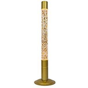 Fisura, Lavalamp Lamp met ontspannend effect. Met reservelampje. Afmetingen: 11 cm x 11 cm x 39,5 cm. (goud)