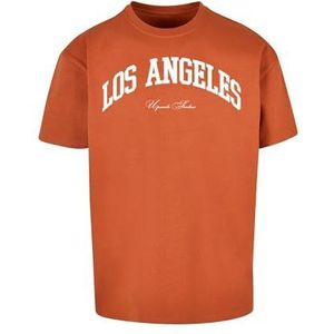 Mister Tee Upscale T-shirt unisexe L.A. College Oversize Tee imprimé, coupe surdimensionnée, streetwear, Caramel, 4XL