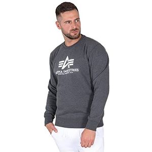 ALPHA INDUSTRIES Basic sweater heren sweatshirt, grijs (Charcoal Heather/White - 597)