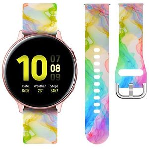 Vozehui Horlogebandje 20 mm compatibel met Samsung Galaxy Watch 4, armband 40 mm, 44 mm, Active 2/4 Classic 42 mm, 46 mm, Watch 3 41 mm Garmin Vivoactive 3, reservearmband van zachte siliconen, 20 mm