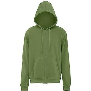 Mo Athlsr Heren gebreide hoodie met rits - Polyester - Olijf - Maat XL, Olijf, XL, Olijf