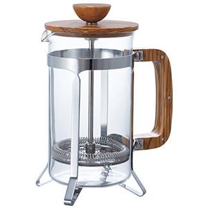 Hario CD-Cafe Press-600 ml koffiemachine houtpers 600 ml, glas, olijfhout