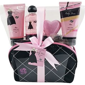Cadeauset voor dames, badproducten in roze, origineel cadeau-idee voor vrouwen, ideaal voor verjaardag, moeder, schoonheidsmand, verzorging en welzijn, pennenetui, beauty-mand