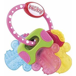 Nuby 567 Baby Speelgoed Koelbijtsleutels met 3 sleutels, voor 3 keer langer actieve koude, voor baby's vanaf 3 maanden,6.35 x 1.27 x 13.97 cm, roze