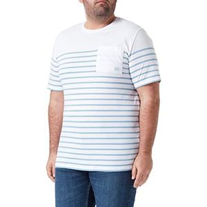 Armor Lux T-shirt met korte mouwen en strepen voor heren, wit/blauw steen
