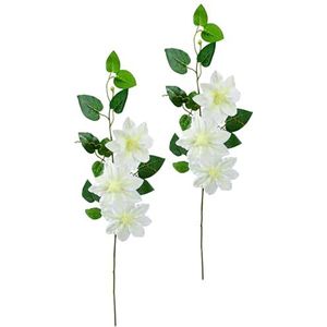 Set van 2 takken van kunstclematis, clematis, boterbloemen, kunstbloemen, accessoires voor boeketten van kunstbloemen, bloemstukken, bloemstukken, bloemen