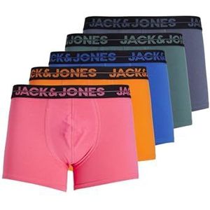 JACK & JONES Boxer pour homme, Victoria Blue/Pack : rose vif, pin de mer, orange persimmon, indigo vintage, XL