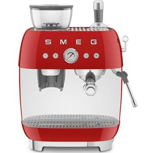Smeg EGF03RDEU Automatische espressomachine, 50s, stijl, rood