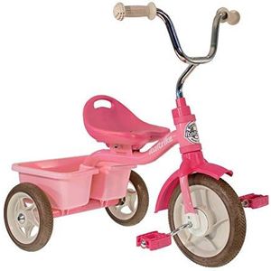 Italtrike - Transporter driewieler - 10 inch - met kipper - zadel met rugleuning, verstelbaar in 3 standen - vanaf 2 jaar - vintage look - kleur roze