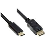 Good Connections GC-M0108 adapterkabel USB naar DisplayPort 1.2 stekker DP 1.2 4K UHD @ 60Hz zwart 5m