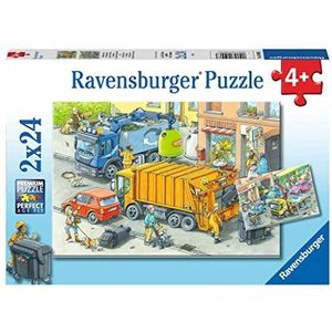 Ravensburger Kinderpuzzel - 05096 muilkorf en afsluitwagen - puzzel voor kinderen vanaf 4 jaar, met 2 x 24 delen