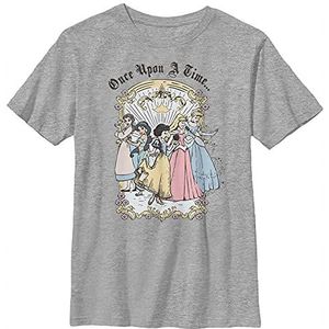 Disney Princess Once Upon A Time Vintage Cartoon Boy T-shirt, grijs gemêleerd, Athletic XS, Athletic grijs gemêleerd