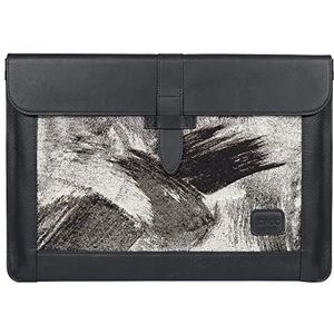 Londo Echt leren hoes voor MacBook Pro - 13,3 en 13 inch en iPad Pro 12,9 inch, compatibel met M1 en 2020 Model (blauw) (zwart, 13 inch)