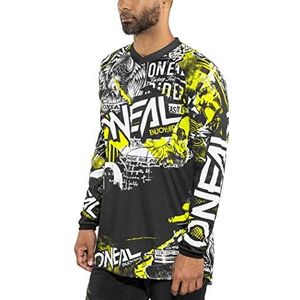 O'NEAL Uniseks jersey T-shirt, Zwart/Neon Geel