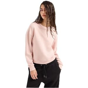 Armani Exchange Sweat-shirt durable pour femme, petit logo sur le devant, poignets côtelés, rose, S, Milk Punch, S