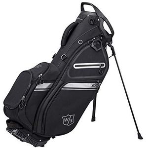 Wilson Staff golftas, EXO II draagtas, statieftas, zwart/zilver, geïntegreerde houder, 2,3 kg, WGB6600BL