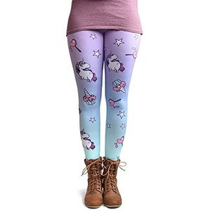 cosey - Unicorn Line - kleurrijke bedrukte legging (één maat) - verschillende ontwerpen van eenhoorn, eenhoorns en snoep, eenheidsmaat, Eenhoorns en snoep