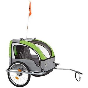 Fischer 86388 Comfort fietskar voor kinderen, met TÜV/GS geteste vering, groen/antraciet